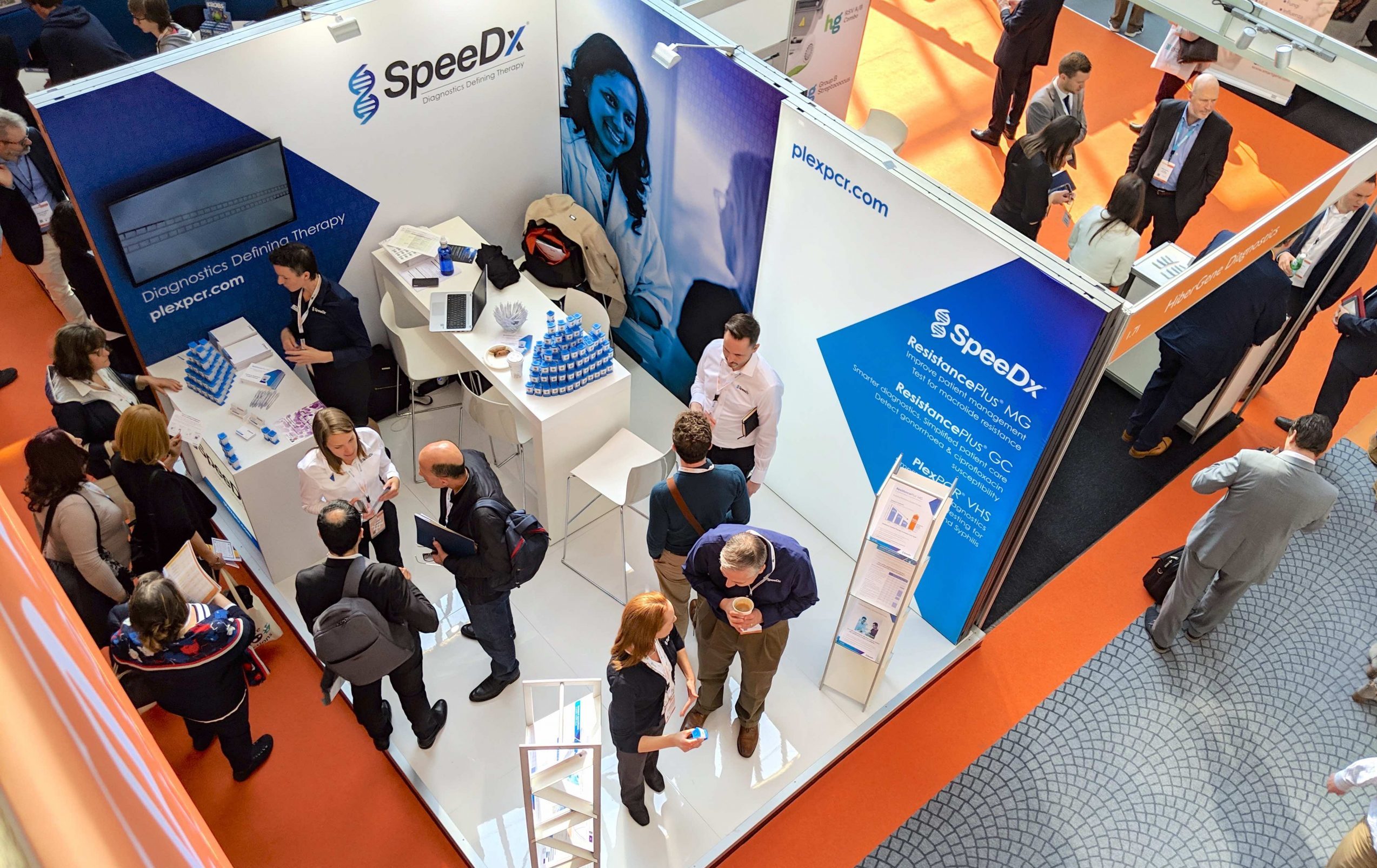 SpeeDx exhibition booth at conference